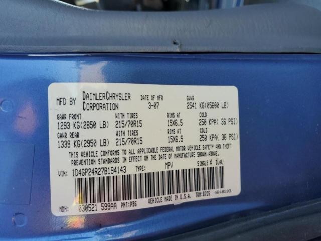 Photo 10 from auction – 2007 DODGE GRAND CARA with VIN 1D4GP24R27B194143