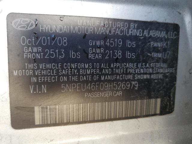 Photo 10 from auction – 2009 HYUNDAI SONATA SE with VIN 5NPEU46F09H526979