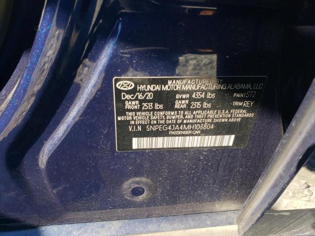 Photo 10 from auction – 2021 HYUNDAI SONATA SE with VIN 5NPEG4JA4MH103804