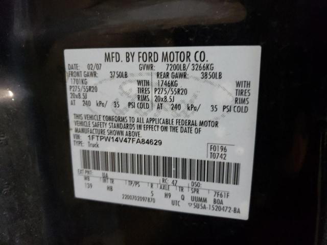 Photo 10 from auction – 2007 FORD F150 SUPER with VIN 1FTPW14V47FA84629