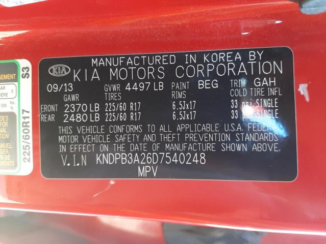 Photo 10 from auction – 2013 KIA SPORTAGE B with VIN KNDPB3A26D7540248