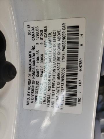 Photo 10 from auction – 2018 HONDA CIVIC EX with VIN 2HGFC2F73JH569358