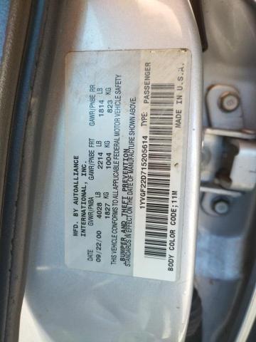 Photo 10 from auction – 2001 MAZDA 626 ES with VIN 1YVGF22D715205614