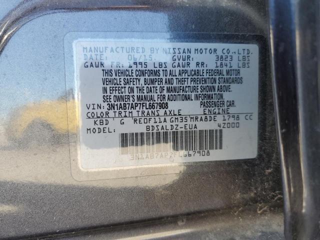 Photo 10 from auction – 2015 NISSAN SENTRA S with VIN 3N1AB7AP7FL667908