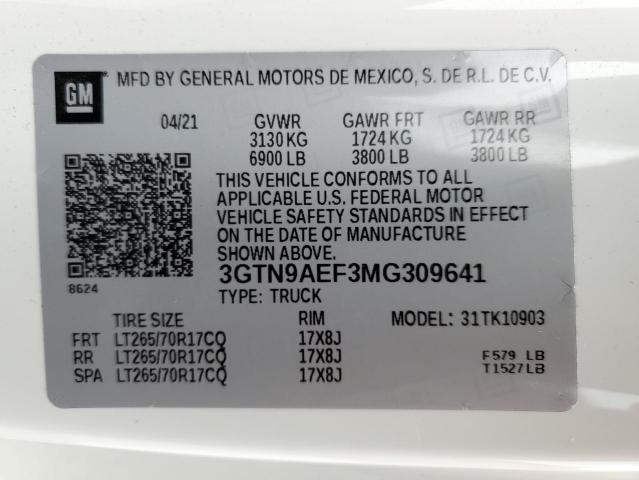 Photo 10 from auction – 2021 GMC SIERRA K15 with VIN 3GTN9AEF3MG309641