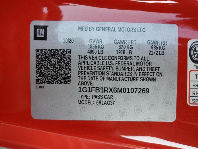 Photo 10 from auction – 2021 CHEVROLET CAMARO LS with VIN 1G1FB1RX6M0107269