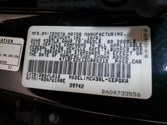 Photo 10 from auction – 2002 TOYOTA CAMRY LE with VIN 4T1BF32K12U008218