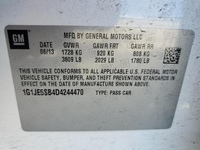 Photo 10 from auction – 2013 CHEVROLET SONIC LTZ with VIN 1G1JE5SB4D4244470