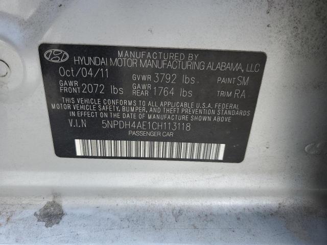 صورة رقم 10 من المزاد - 2012 HYUNDAI ELANTRA GL مع VIN 5NPDH4AE1CH113118