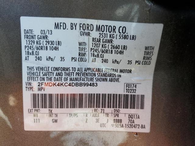 Photo 10 from auction – 2013 FORD EDGE LIMIT with VIN 2FMDK4KC4DBB99483