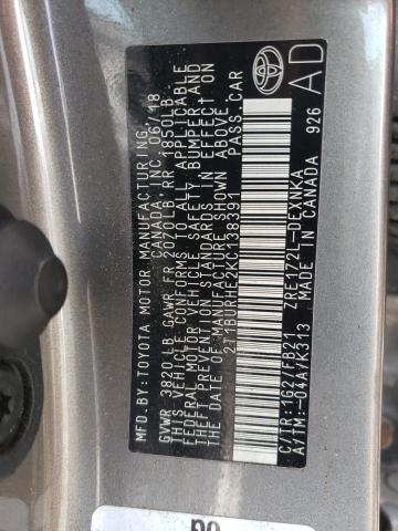 Photo 10 from auction – 2019 TOYOTA COROLLA L with VIN 2T1BURHE2KC138391