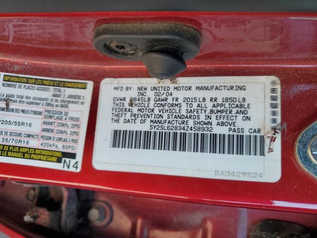 Photo 10 from auction – 2004 PONTIAC VIBE with VIN 5Y2SL62834Z458932