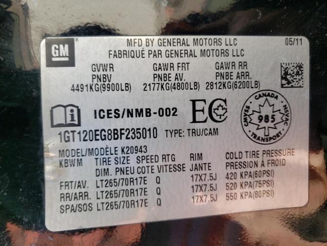 Photo 10 from auction – 2011 GMC SIERRA K25 with VIN 1GT120EG8BF235010