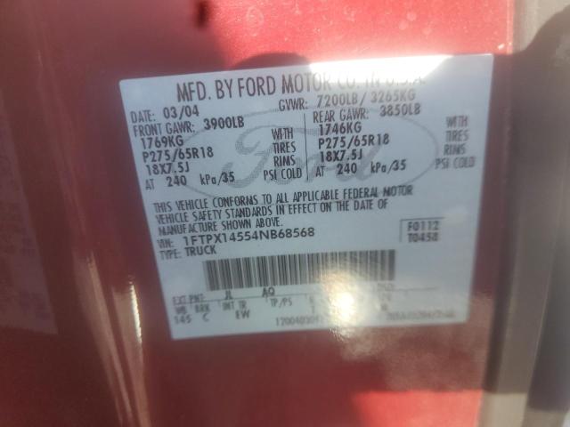 Photo 10 from auction – 2004 FORD F150 with VIN 1FTPX14554NB68568