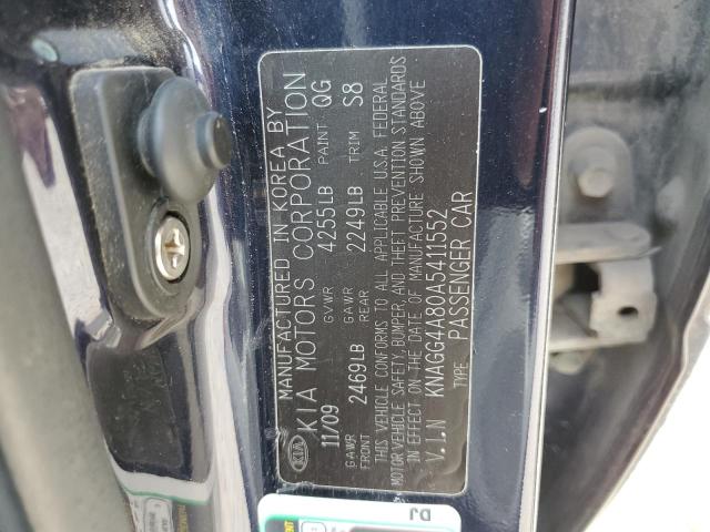 Photo 10 from auction – 2010 KIA OPTIMA LX with VIN KNAGG4A80A5411552