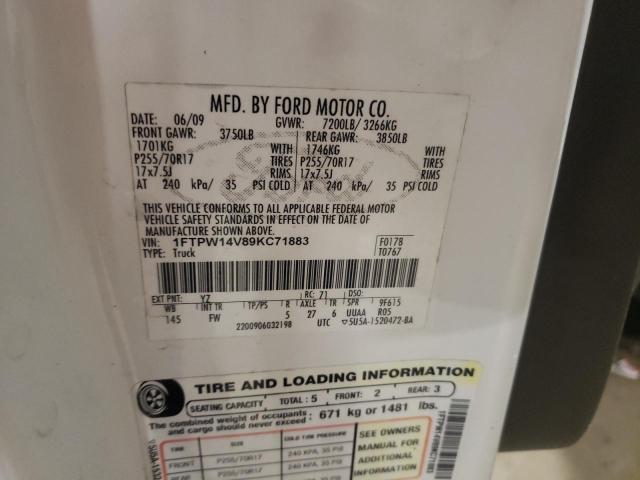 Photo 10 from auction – 2009 FORD F150 SUPER with VIN 1FTPW14V89KC71883