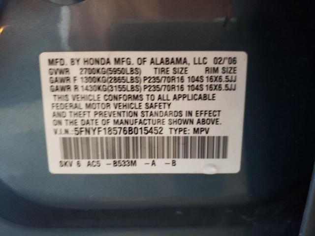 Photo 10 from auction – 2006 HONDA PILOT EX with VIN 5FNYF18576B015452