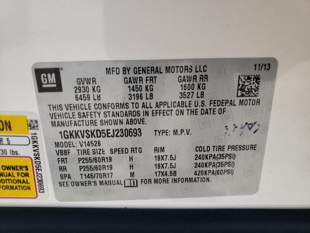 Photo 10 from auction – 2014 GMC ACADIA SLT with VIN 1GKKVSKD5EJ230693