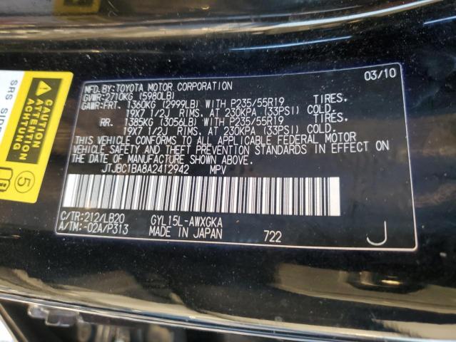 Photo 10 from auction – 2010 LEXUS RX 450 with VIN JTJBC1BA8A2412942