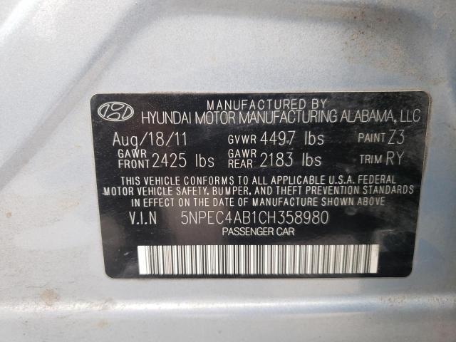 Photo 10 from auction – 2012 HYUNDAI SONATA SE with VIN 5NPEC4AB1CH358980