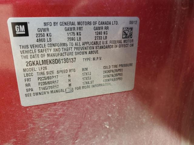 Photo 10 from auction – 2013 GMC TERRAIN SL with VIN 2GKALMEK8D6130137