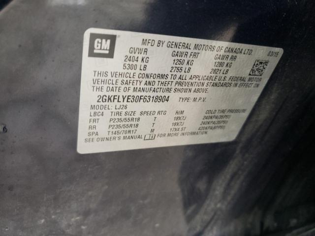 Photo 10 from auction – 2015 GMC TERRAIN SL with VIN 2GKFLYE30F6318904