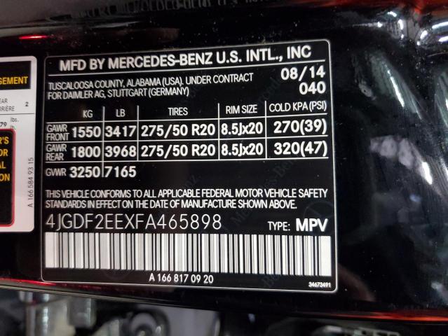 Photo 10 from auction – 2015 MERCEDES-BENZ GL 350 BLU with VIN 4JGDF2EEXFA465898
