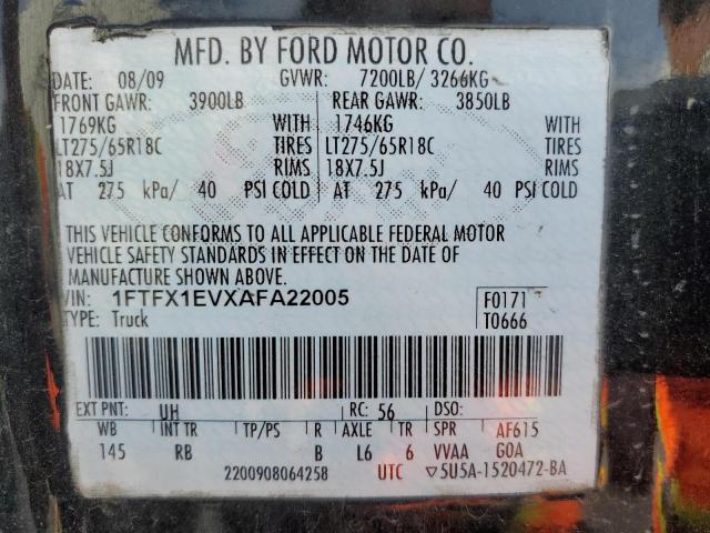 Photo 10 from auction – 2010 FORD F150 SUPER with VIN 1FTFX1EVXAFA22005