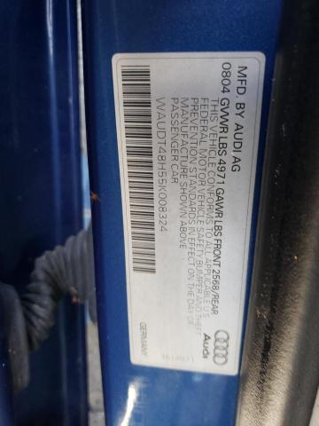 Photo 10 from auction – 2005 AUDI A4 QUATTRO with VIN WAUDT48H55K008324