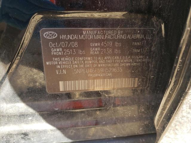 Photo 10 from auction – 2009 HYUNDAI SONATA SE with VIN 5NPEU46F59H529635