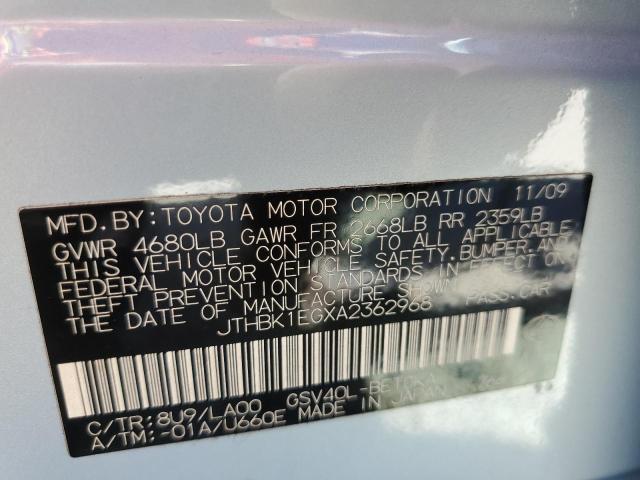 Photo 10 from auction – 2010 LEXUS ES 350 with VIN JTHBK1EGXA2362968