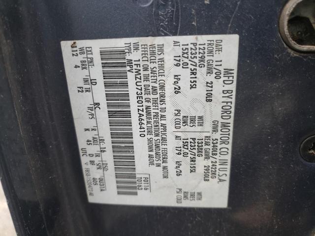 Photo 10 from auction – 2001 FORD EXPLORER X with VIN 1FMZU73E01ZA66410