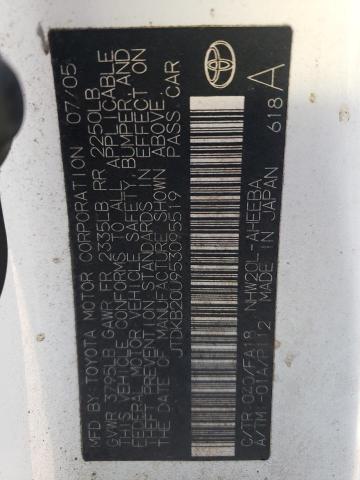 Photo 10 from auction – 2005 TOYOTA PRIUS with VIN JTDKB20U953095519