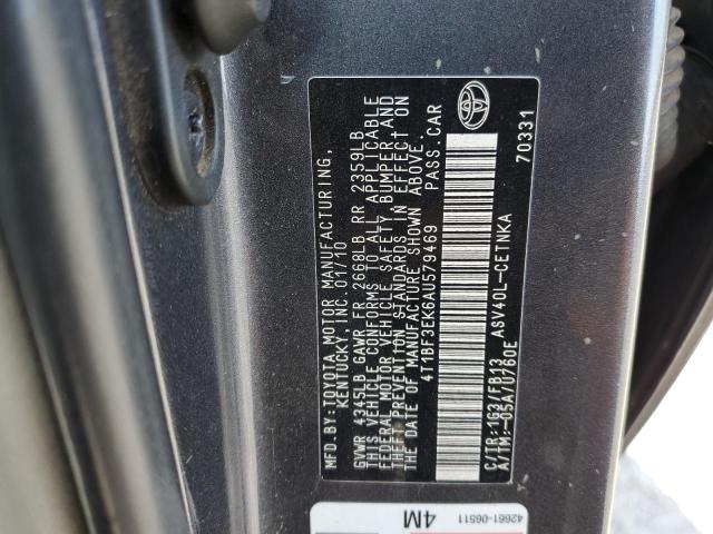 Photo 10 from auction – 2010 TOYOTA CAMRY BASE with VIN 4T1BF3EK6AU579469
