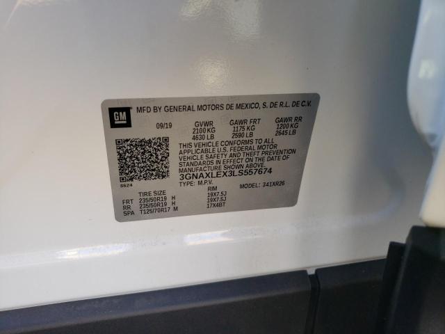 Photo 10 from auction – 2020 CHEVROLET EQUINOX LT with VIN 3GNAXLEX3LS557674