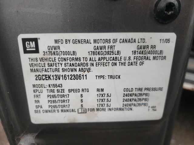 Photo 10 from auction – 2006 CHEVROLET SILVERADO with VIN 2GCEK13V161230611