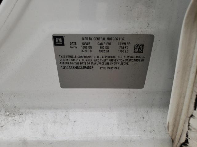 Фото 10 с аукциона – 2012 CHEVROLET SONIC LS с VIN 1G1JA5SH5C4154078