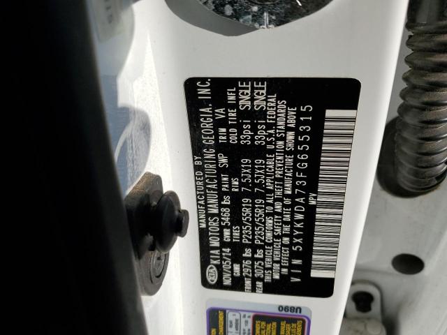 Photo 10 from auction – 2015 KIA SORENTO SX with VIN 5XYKWDA73FG655315