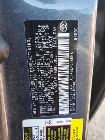 Photo 10 from auction – 2009 TOYOTA CAMRY BASE with VIN 4T1BE46K59U905958