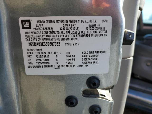 Photo 10 from auction – 2003 BUICK RENDEZVOUS with VIN 3G5DA03E33S607052