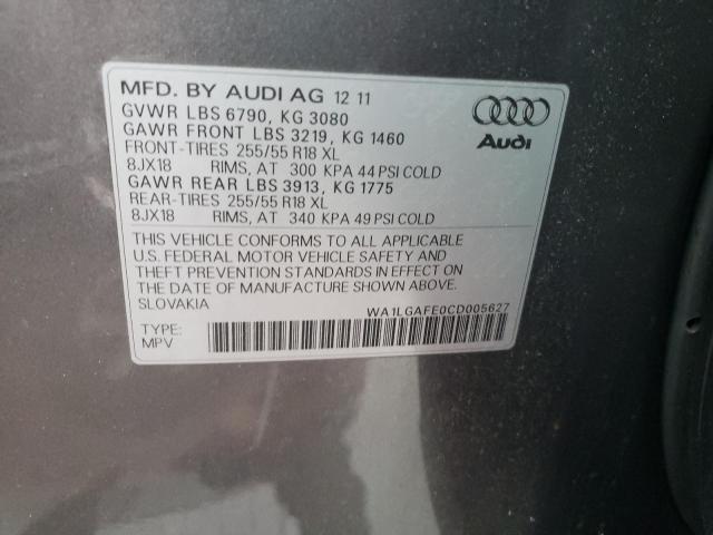 Photo 10 from auction – 2012 AUDI Q7 PREMIUM with VIN WA1LGAFE0CD005627