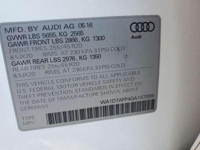 Photo 10 from auction – 2016 AUDI Q5 PREMIUM with VIN WA1D7AFP4GA147699