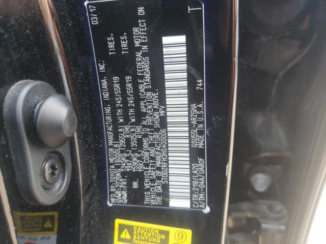 Photo 10 from auction – 2017 TOYOTA HIGHLANDER with VIN 5TDDZRFH3HS400006