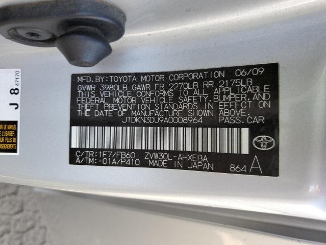 Photo 10 from auction – 2010 TOYOTA PRIUS with VIN JTDKN3DU9A0008964