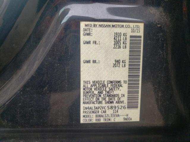 Photo 10 from auction – 2015 NISSAN ALTIMA 2.5 with VIN 1N4AL3AP2FC589526