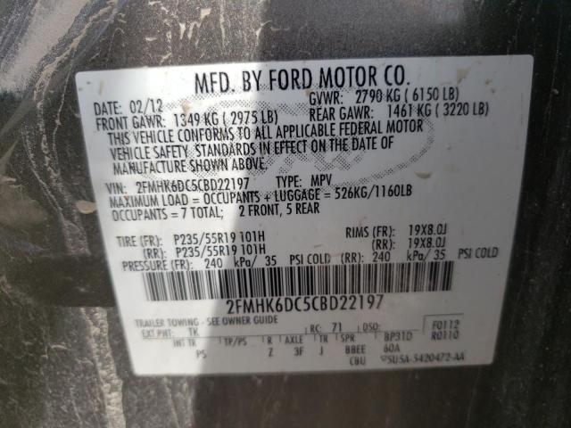 Photo 10 from auction – 2012 FORD FLEX LIMIT with VIN 2FMHK6DC5CBD22197