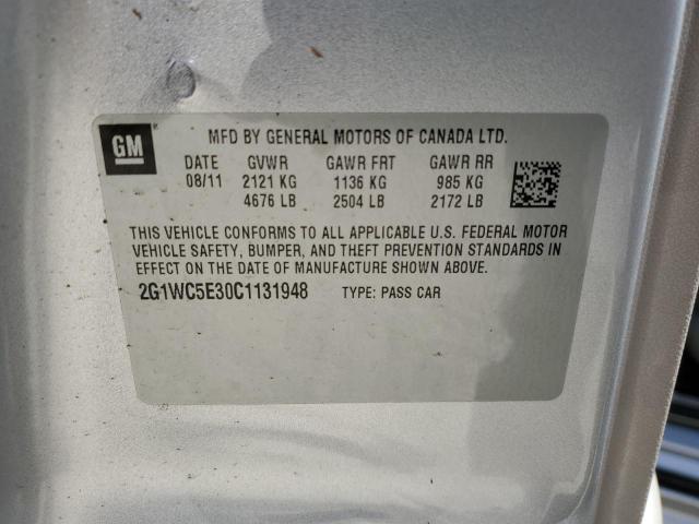 Photo 10 from auction – 2012 CHEVROLET IMPALA LTZ with VIN 2G1WC5E30C1131948