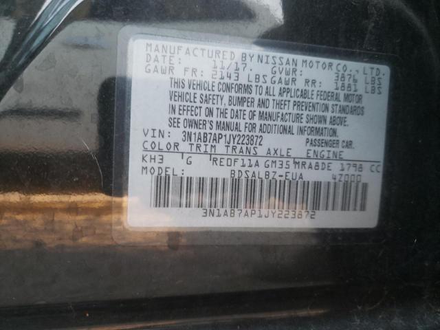 Photo 10 from auction – 2018 NISSAN SENTRA S with VIN 3N1AB7AP1JY223872