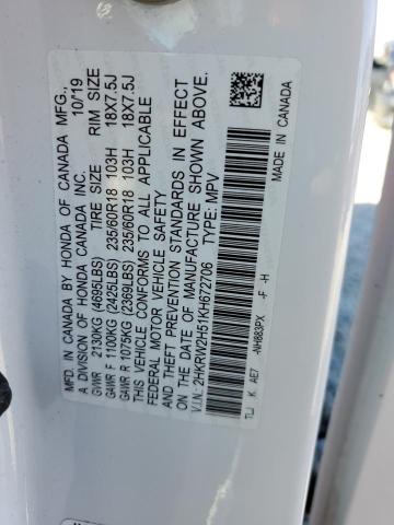Photo 10 from auction – 2019 HONDA CR-V EX with VIN 2HKRW2H51KH672706
