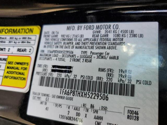 Photo 10 from auction – 2017 FORD MUSTANG with VIN 1FA6P8THXH5229506
